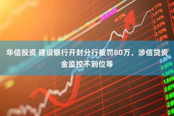 华信投资 建设银行开封分行被罚80万，涉信贷资金监控不到位等